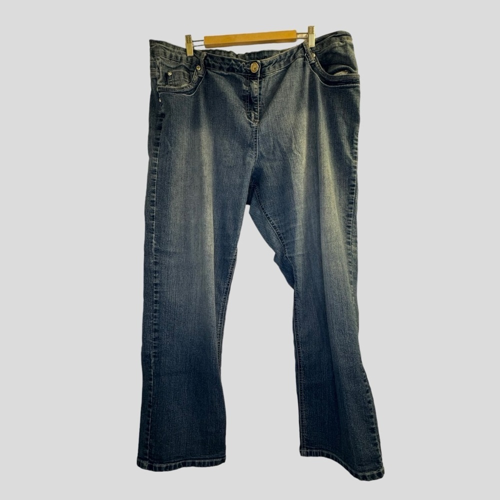 Penningtons Dallas Women’s Wide Leg Stretch Jeans Blue Plus Size 22
